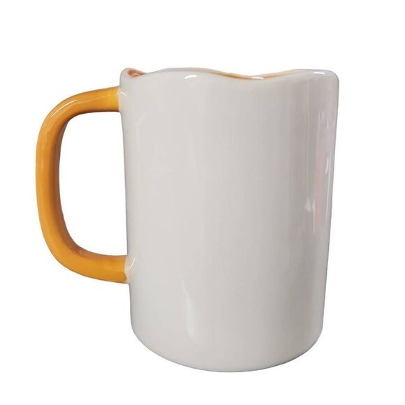 Booville by Magenta Halloween Orange Black Boo Scalloped Top Coffee Mug - Picture 3 of 6